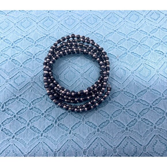 Set Of 2 Multi-Row Handcrafted Beaded Pearl Bracelets - Picture 6 of 6